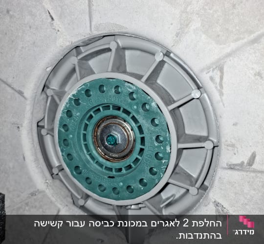 חלק פלסטיק עגול עם ברגים במרכז